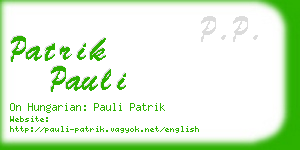 patrik pauli business card